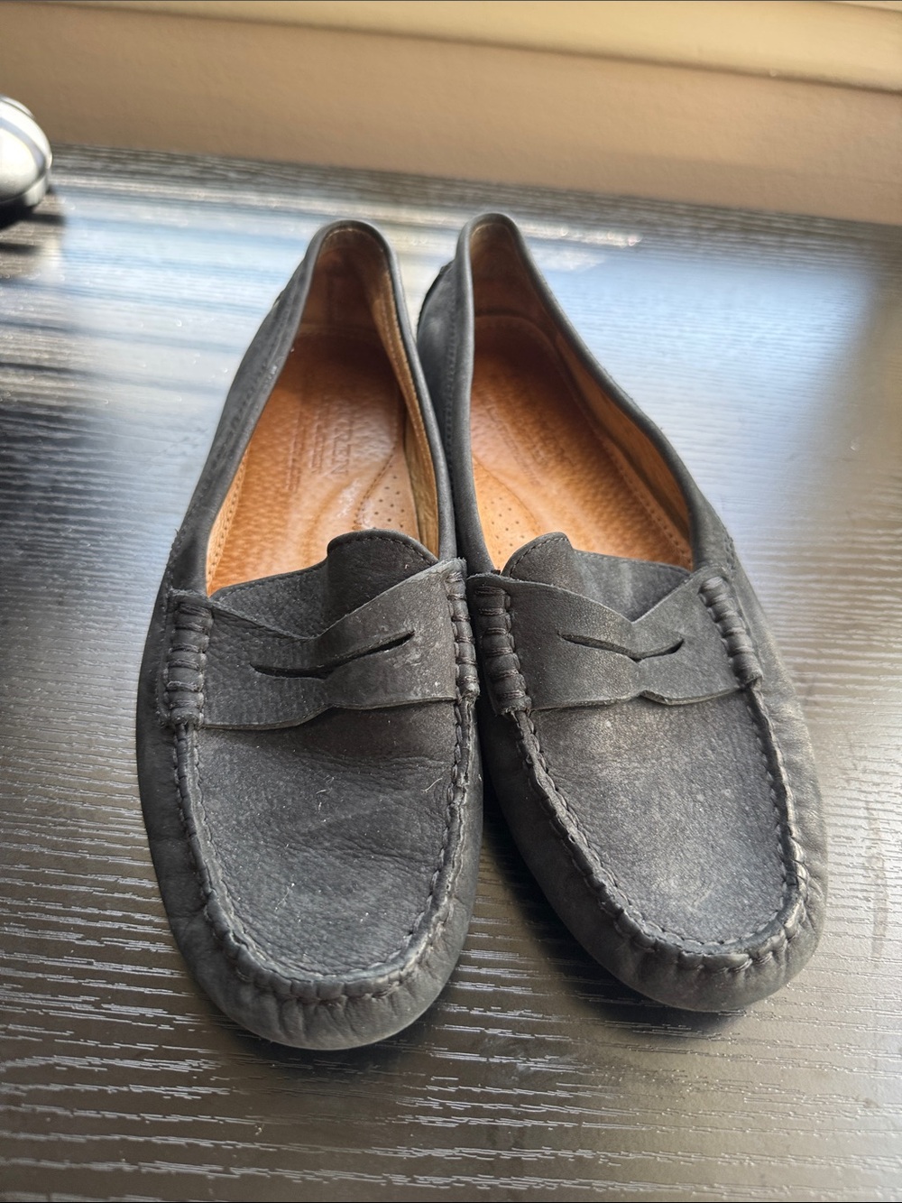 Ralph Lauren Women's Black Suede Penny Loafers